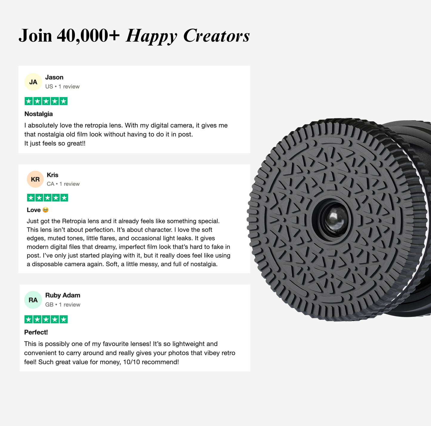 Retropia® Repurposed Disposable Film Camera Lens